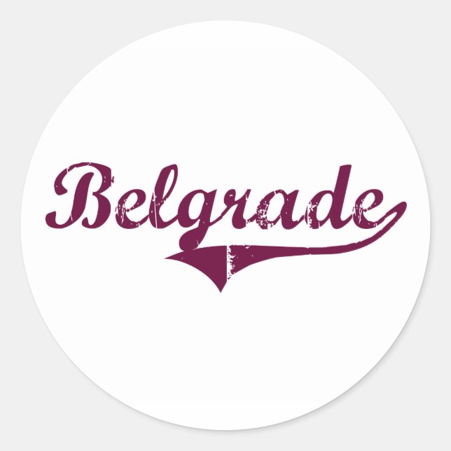 Belgrade Montana Classic Design Round Sticker (Front)
