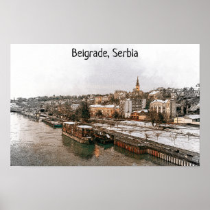 Belgrade Serbia Balkan Panorama View Poster