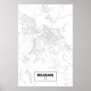 Belgrade, Serbia (black on white) Poster