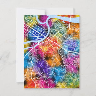 Belgrade Serbia City Map Postcard