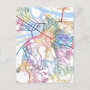 Belgrade Serbia City Map Postcard