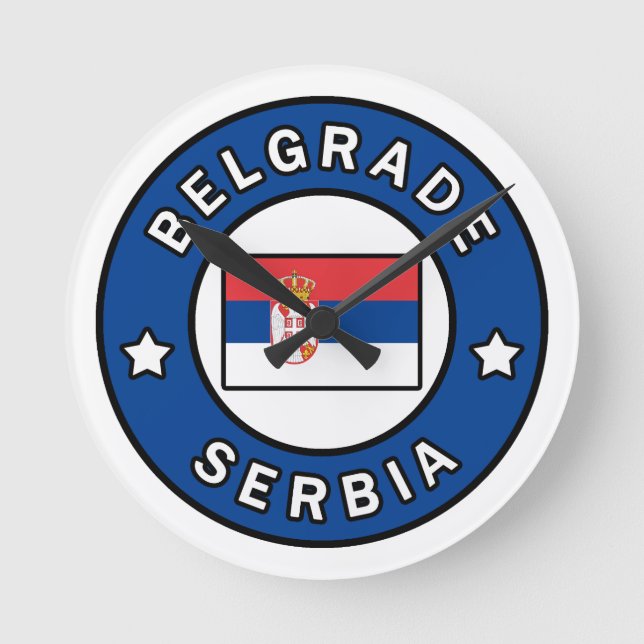 Belgrade Serbia Round Clock (Front)