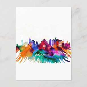Belgrade Skyline Holiday Postcard