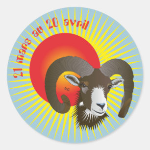 Bélier 21 mars au 20 avril Autocollants Classic Round Sticker