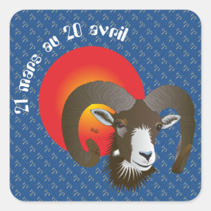 Bélier 21 mars au 20 avril Autocollants Square Sticker
