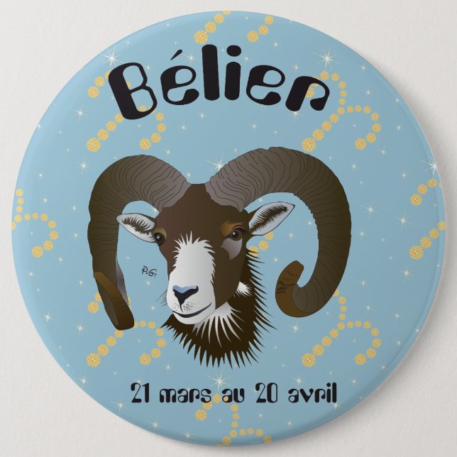 Bélier 21 mars au 20 avril Boutons - Badges (Front)
