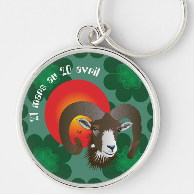 Bélier 21 mars au 20 avril Porte-clés Key Ring (Front)