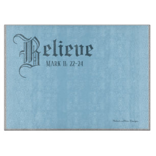 Believe  - 15" x 11" Glass Cutting Board