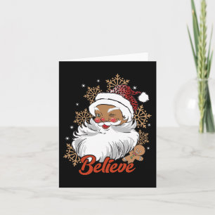 Believe Afro Santa African American Christmas Blac Card