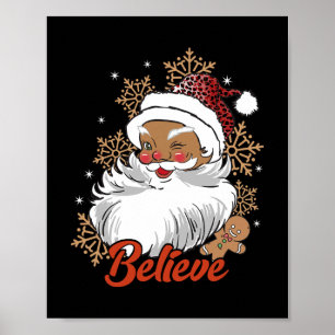believe afro santa african american christmas blac poster
