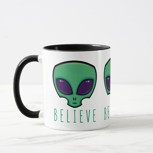 Believe Alien Head Mug (Left)