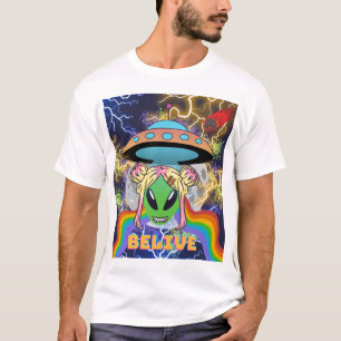 Believe, alien ufo extraterrestrial  T-Shirt