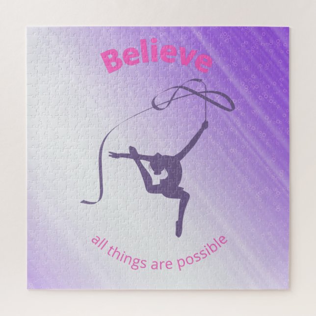 Believe All Things Are Possible Rhythmic Gymnastic Jigsaw Puzzle (Vertical)