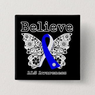 Believe ALS Awareness 15 Cm Square Badge