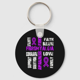 Believe And Fight Fibromyalgia Key Ring