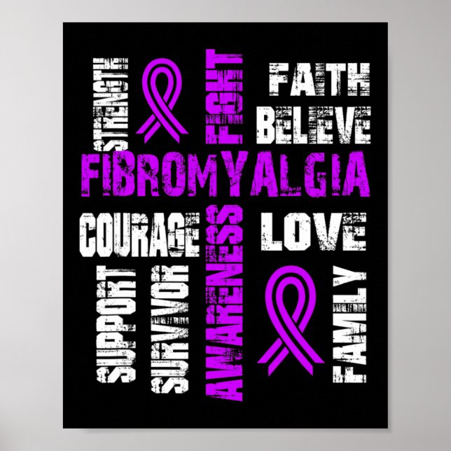 Believe And Fight Fibromyalgia  Poster (Front)