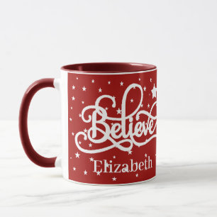 Believe and stars personalised mug