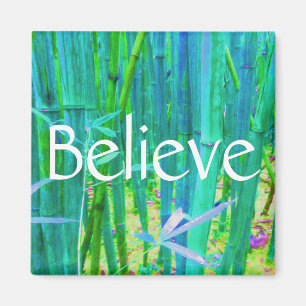 Believe Bamboo Blue and Green Magnet