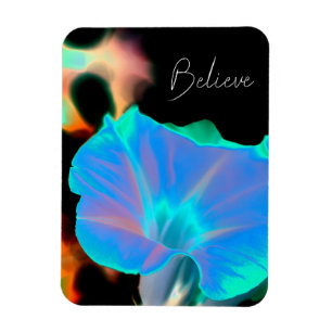 "Believe" Beautiful Flower Flexible Photo Magnet