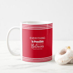 Believe Bible Verse Christian Faith Red Coffee Mug