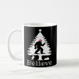 Believe Bigfoot Cryptozoology Christmas Tree Coffee Mug