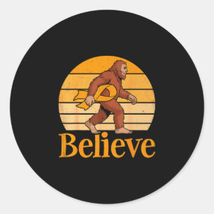 Believe bigfoot leukaemia cancer awareness classic round sticker