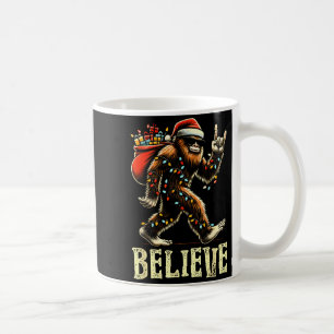 Believe Bigfoot Sasquatch Santa Reindeer Christmas Coffee Mug