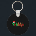 Believe Bigfoot Sasquatch Santa Reindeer Christmas Key Ring<br><div class="desc">Believe Bigfoot Sasquatch Santa Reindeer Christmas Tree Gift</div>