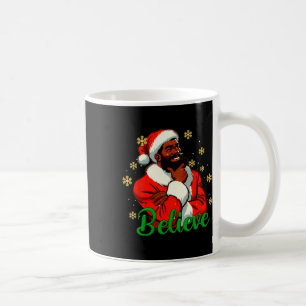 Believe Black-santa Claus Christmas African Americ Coffee Mug