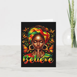 Believe Black Women Prayer Afro Hair Black History Card