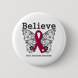 Believe Brain Aneurysm Awareness 6 Cm Round Badge