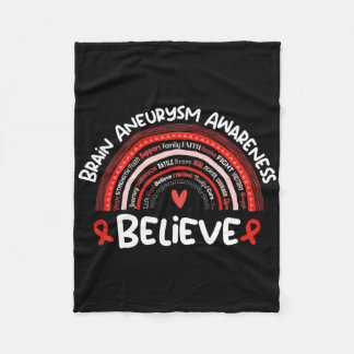 Believe Brain Aneurysm Awareness Month Brain Aneur Fleece Blanket