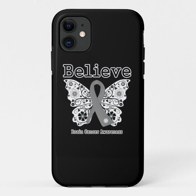 Believe - Brain Cancer Butterfly Case-Mate iPhone Case (Back)