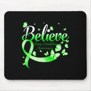 Believe Brain Disabilities Awareness Butterfly Mouse Pad