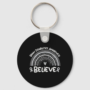 Believe  Brain Disabilities Awareness Month  Key Ring
