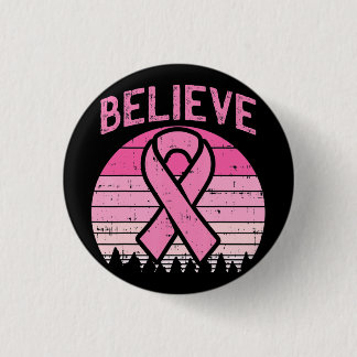 Believe Breast Cancer Awareness Design 3 Cm Round Badge