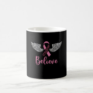 Believe Breast Cancer Support Pink Ribbon Gift  Coffee Mug