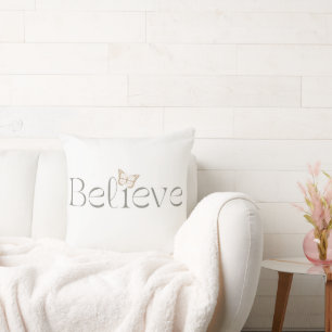 Believe Butterfly, Inspirational Well Being Gift Cushion