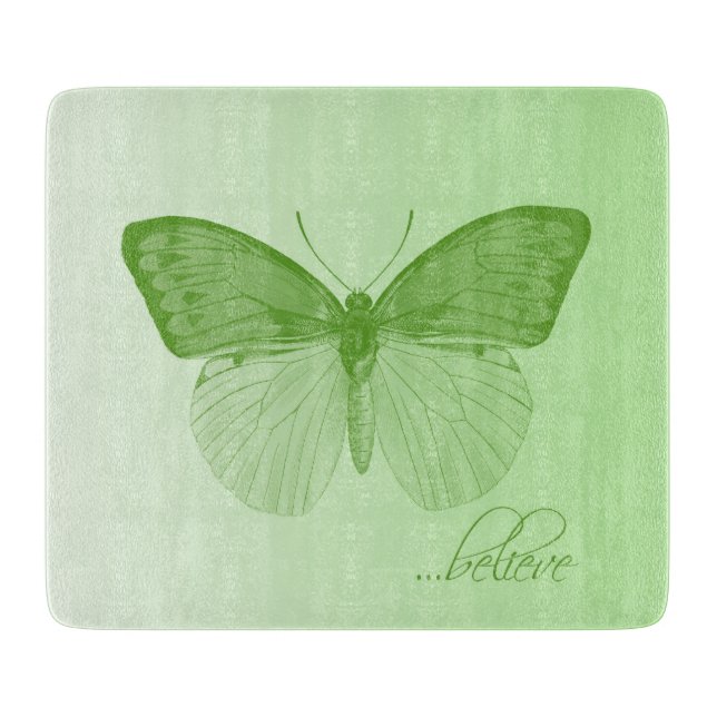 Believe Butterfly Lime Cutting Board (Front)