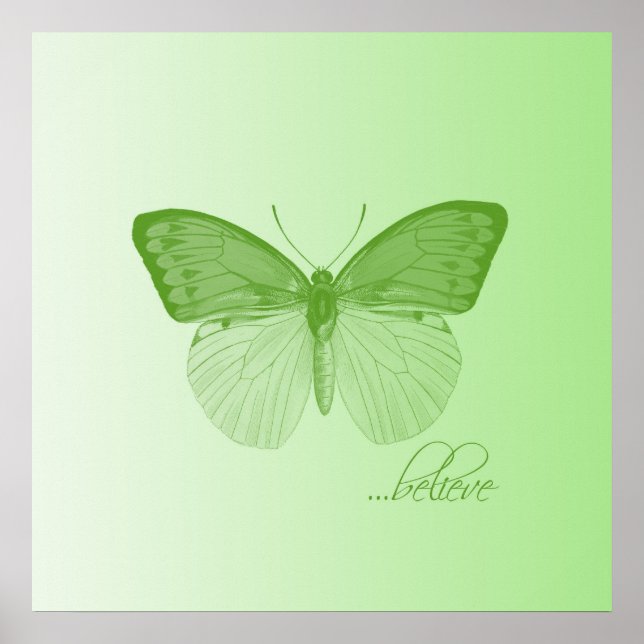 Believe Butterfly Lime Poster (Front)