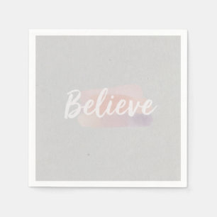 Believe calligraphic text  napkin