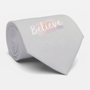 Believe calligraphic text  tie