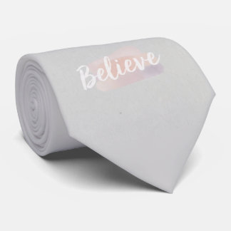 Believe calligraphic text  tie