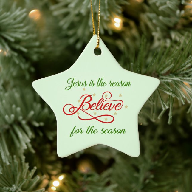 Believe Ceramic Ornament (Tree)