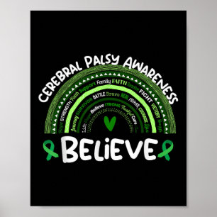 Believe Cerebral Palsy Awareness Month Shirt Cereb Poster