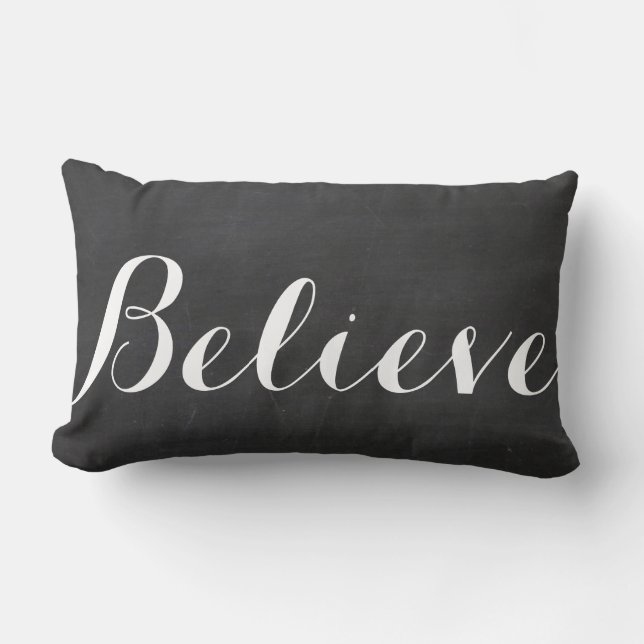 Believe Chalkboard Lumbar Cushion (Front)