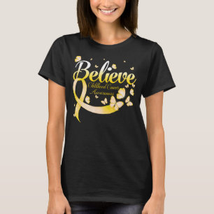 Believe CHILDHOOD CANCER Butterfly T-Shirt