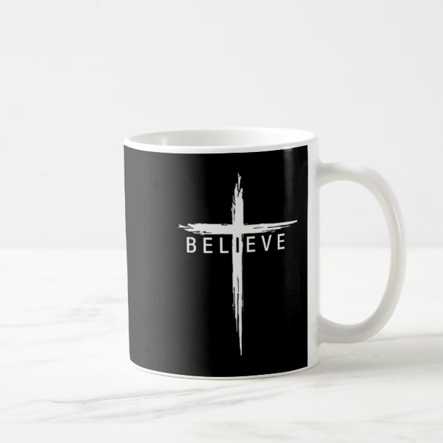 Believe Christian Cross Jesus Christ Christians Me Coffee Mug (Right)