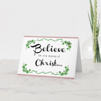 Believe Christian Religious Christmas Card
