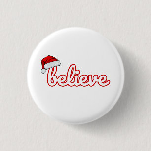 Believe Christmas 3 Cm Round Badge